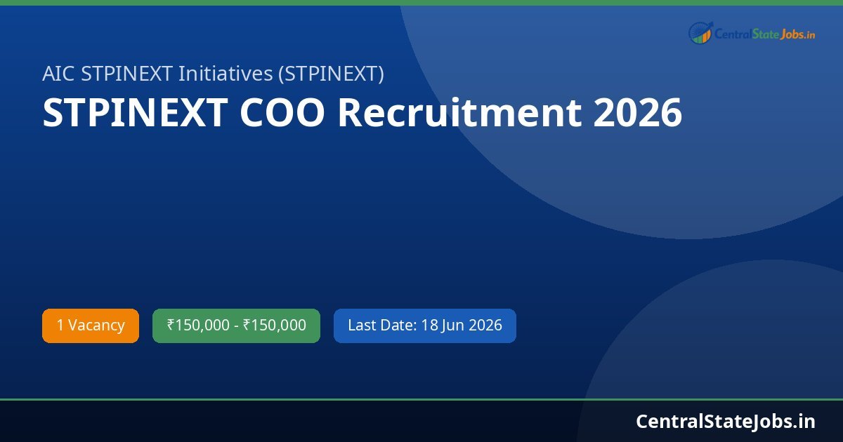 STPINEXT COO Recruitment 2026