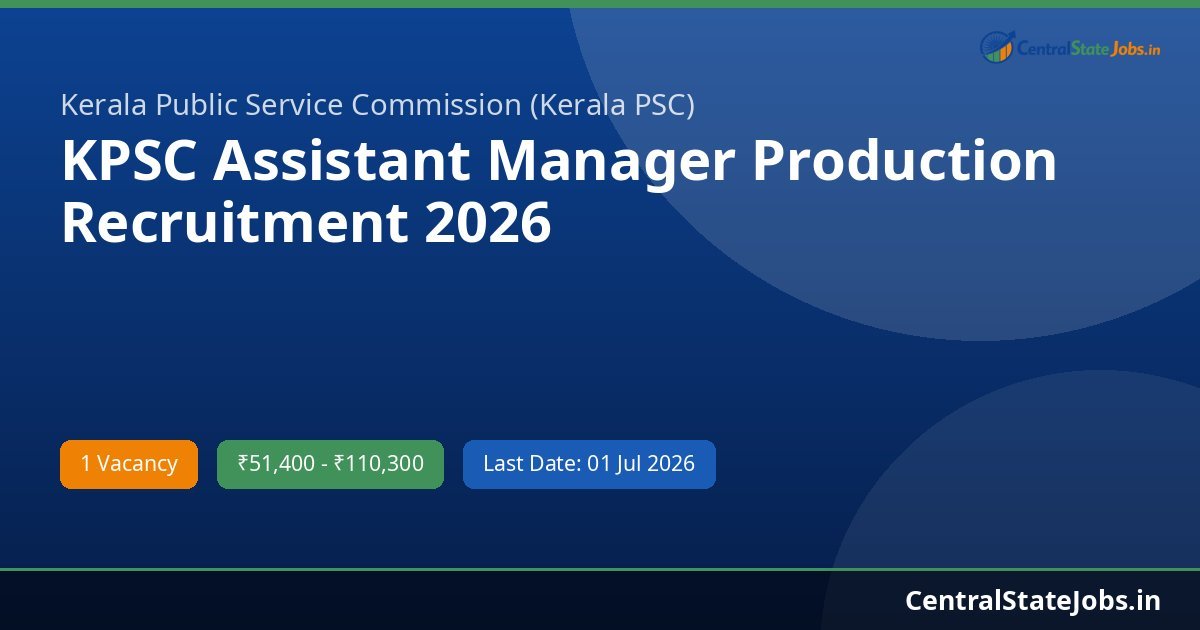 KPSC Assistant Manager Production Recruitment 2026
