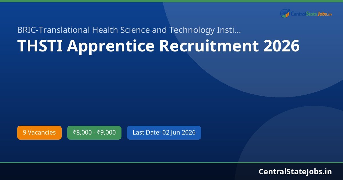 THSTI Apprentice Recruitment 2026