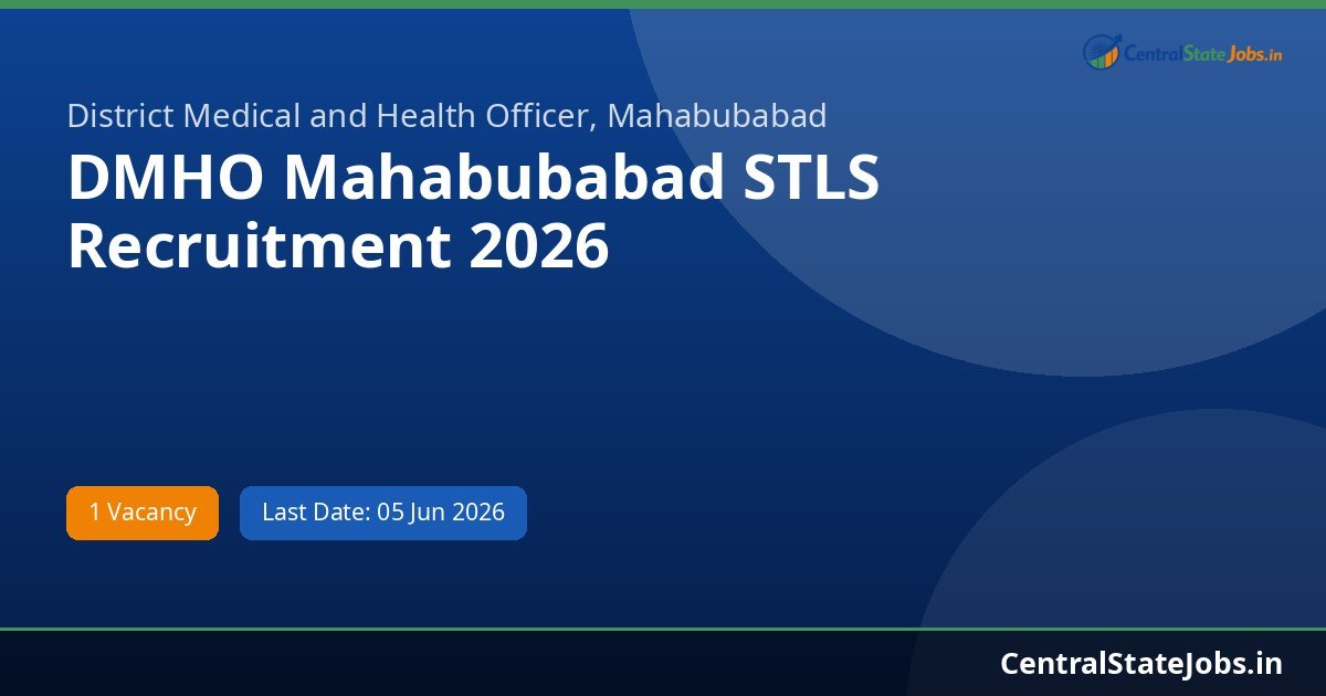 DMHO Mahabubabad STLS Recruitment 2026