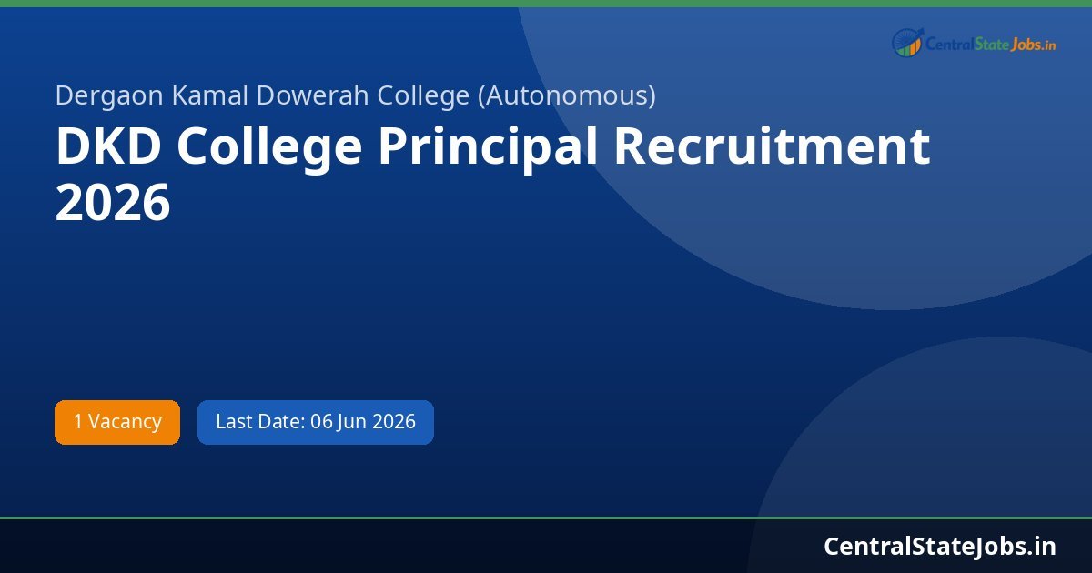 DKD College Principal Recruitment 2026