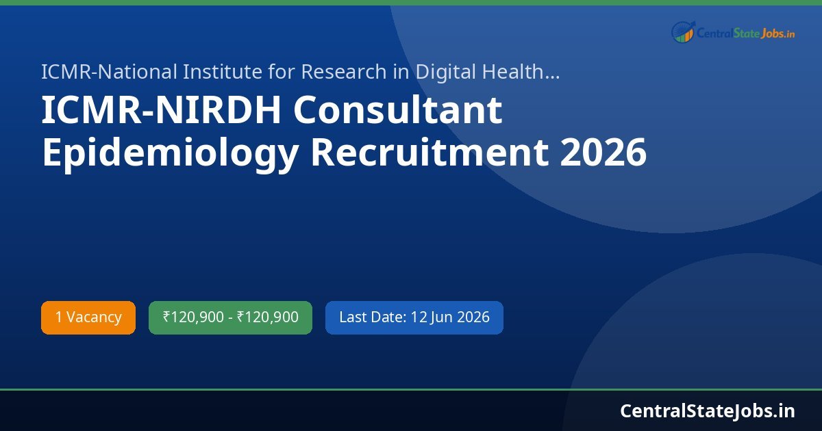 ICMR-NIRDH Consultant Epidemiology Recruitment 2026