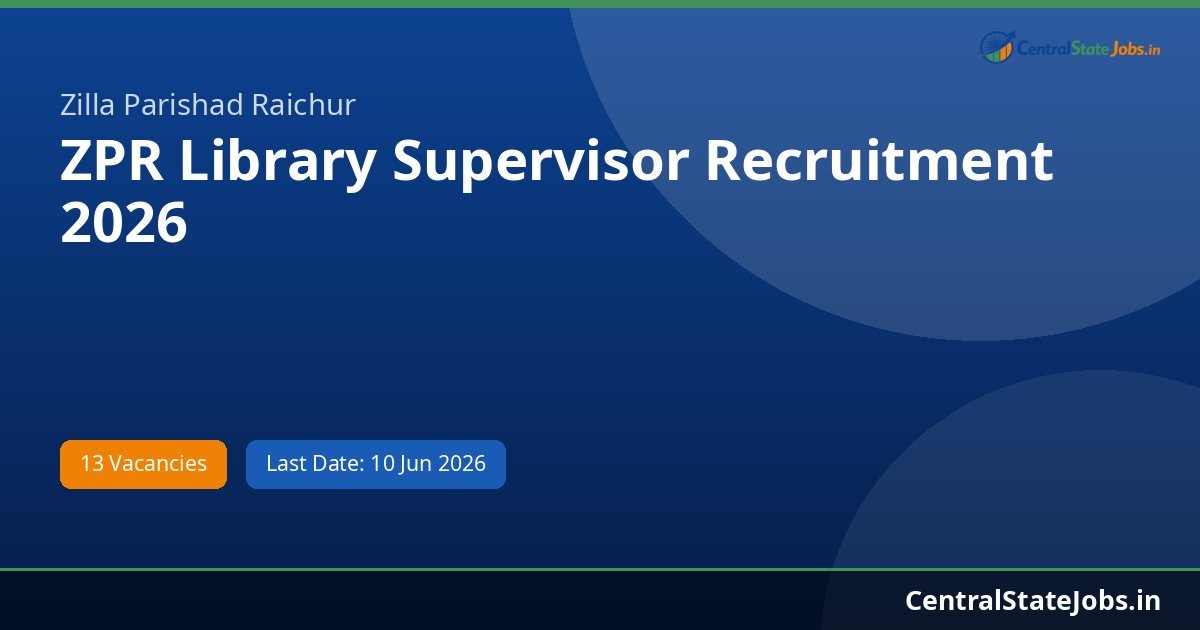 ZPR Library Supervisor Recruitment 2026
