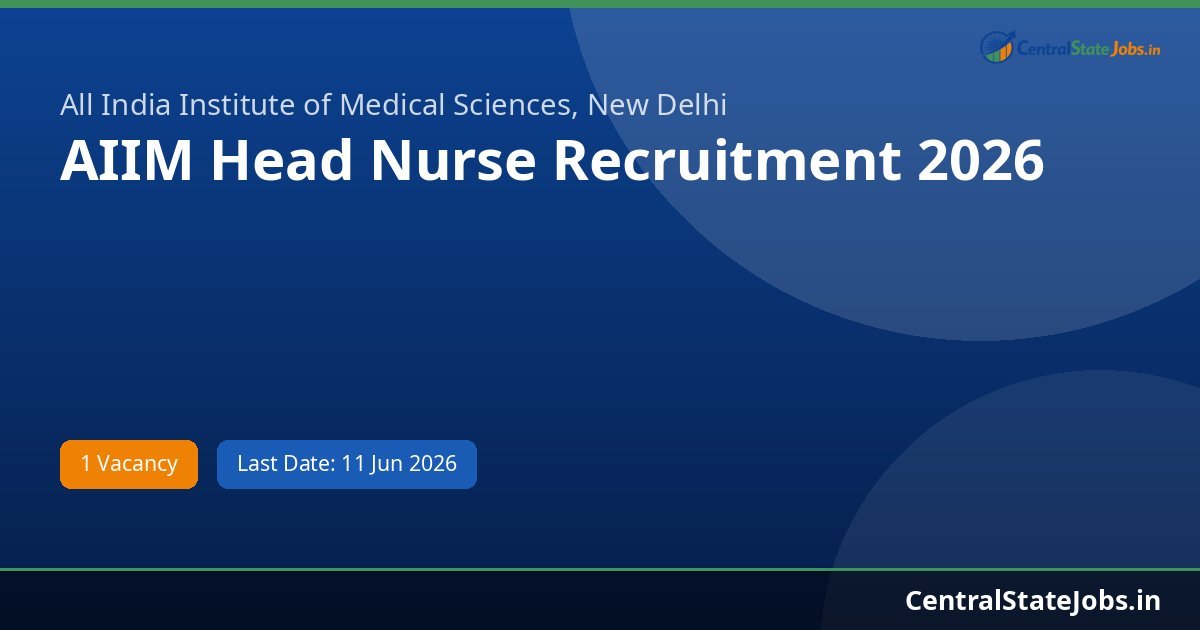AIIM Head Nurse Recruitment 2026