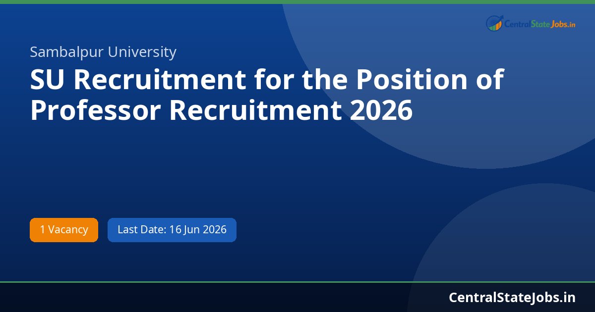 SU Recruitment for the Position of Professor Recruitment 2026
