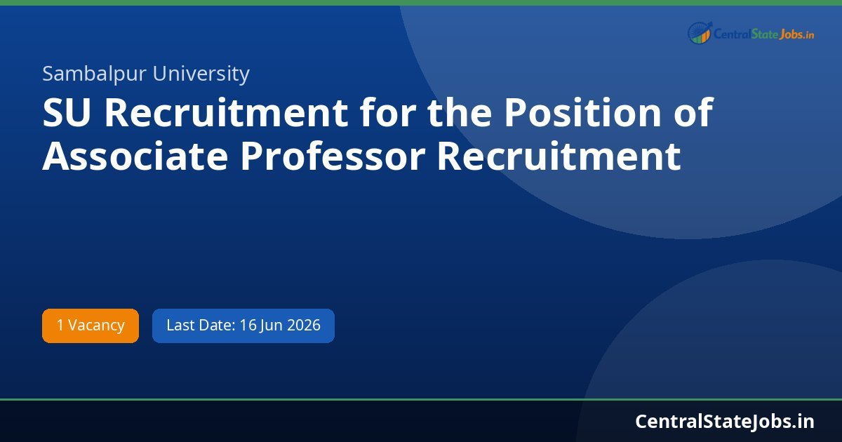 SU Recruitment for the Position of Associate Professor Recruitment 2026