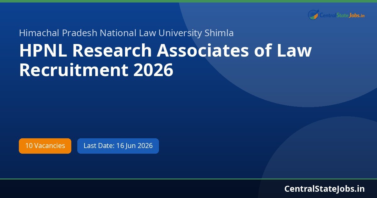 HPNL Research Associates of Law Recruitment 2026