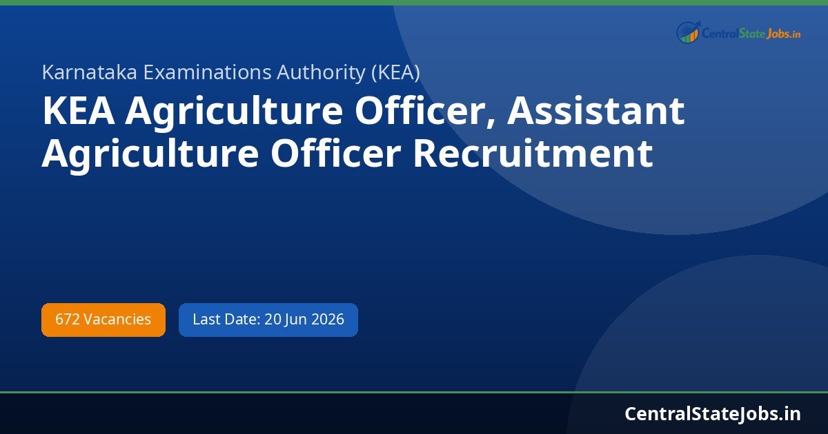 KEA Agriculture Officer, Assistant Agriculture Officer Recruitment 2026 - 672 Vacancies