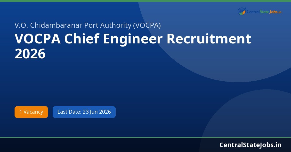 VOCPA Chief Engineer Recruitment 2026