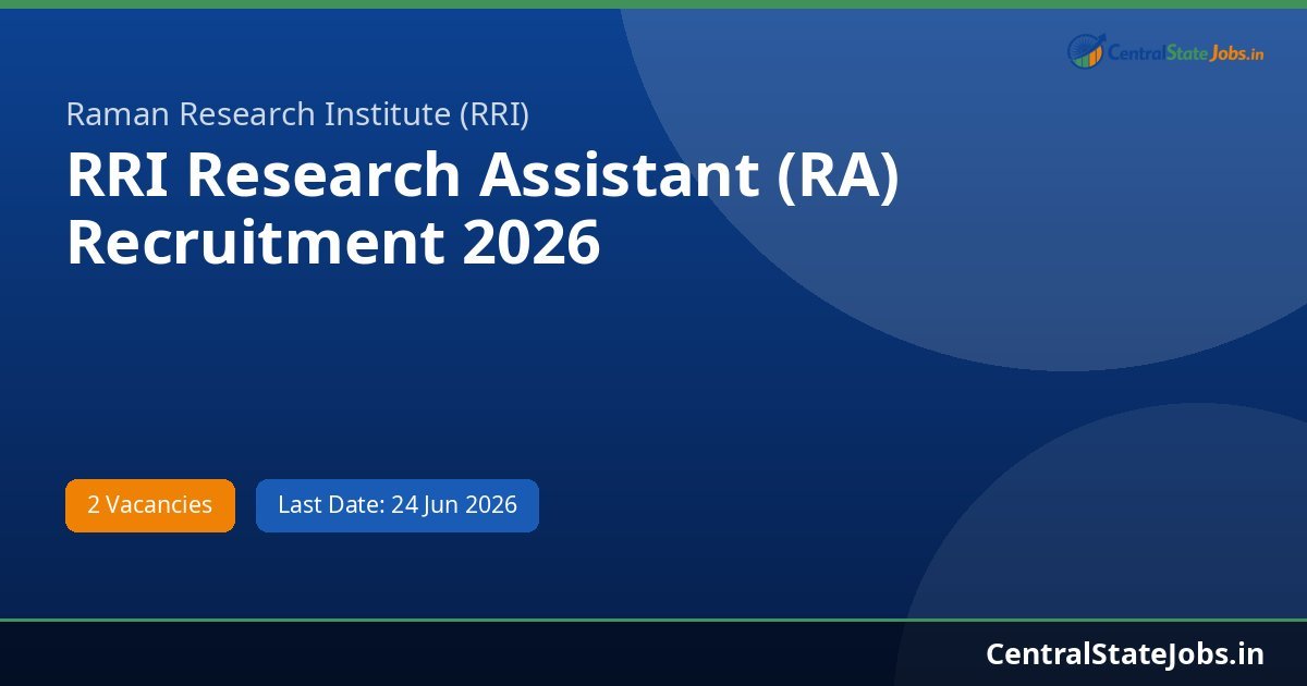 RRI Research Assistant (RA) Recruitment 2026