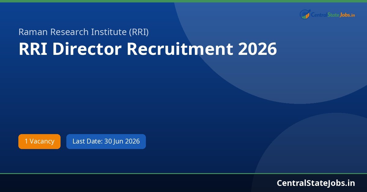 RRI Director Recruitment 2026