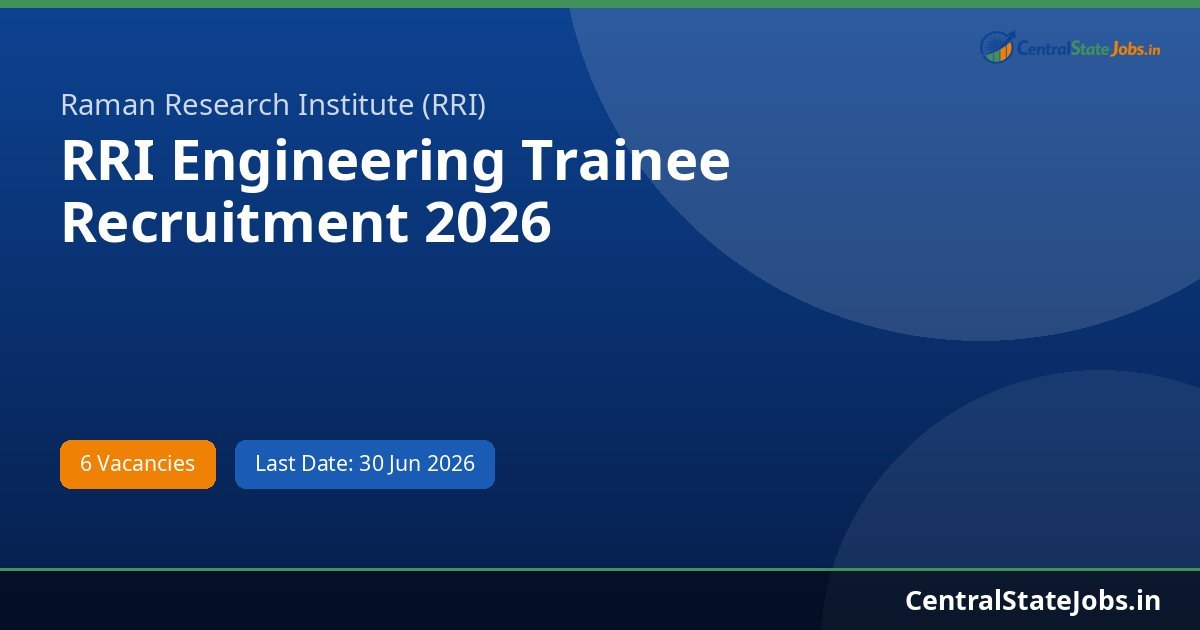 RRI Engineering Trainee Recruitment 2026