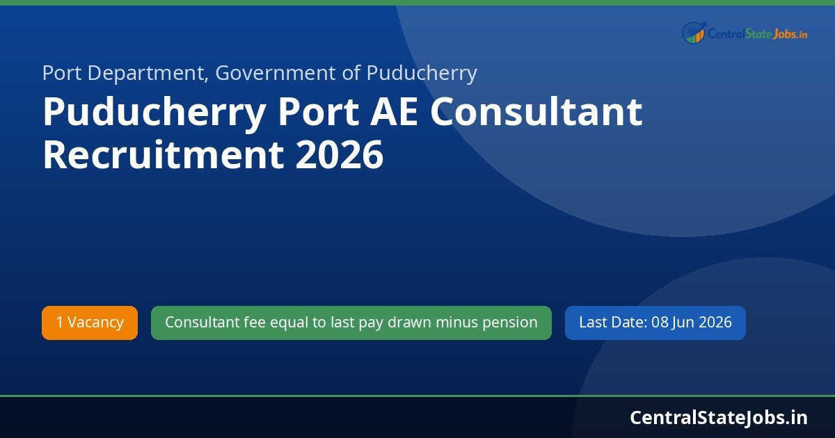 Puducherry Port AE Consultant Recruitment 2026