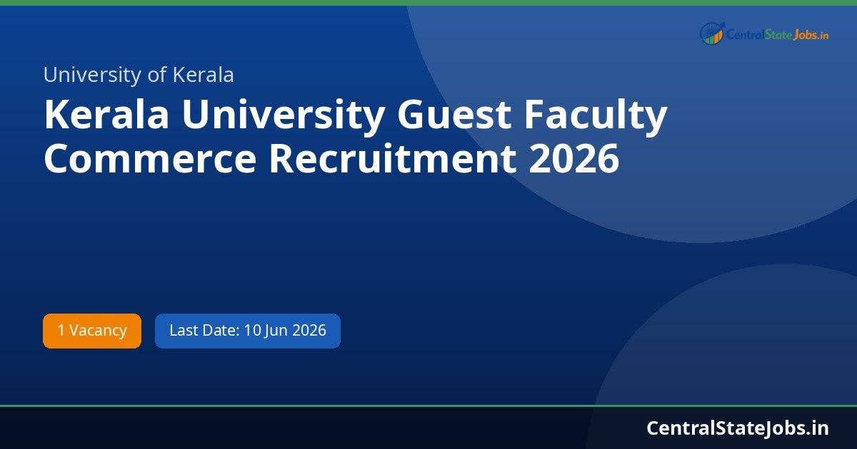 Kerala University Guest Faculty Commerce Recruitment 2026