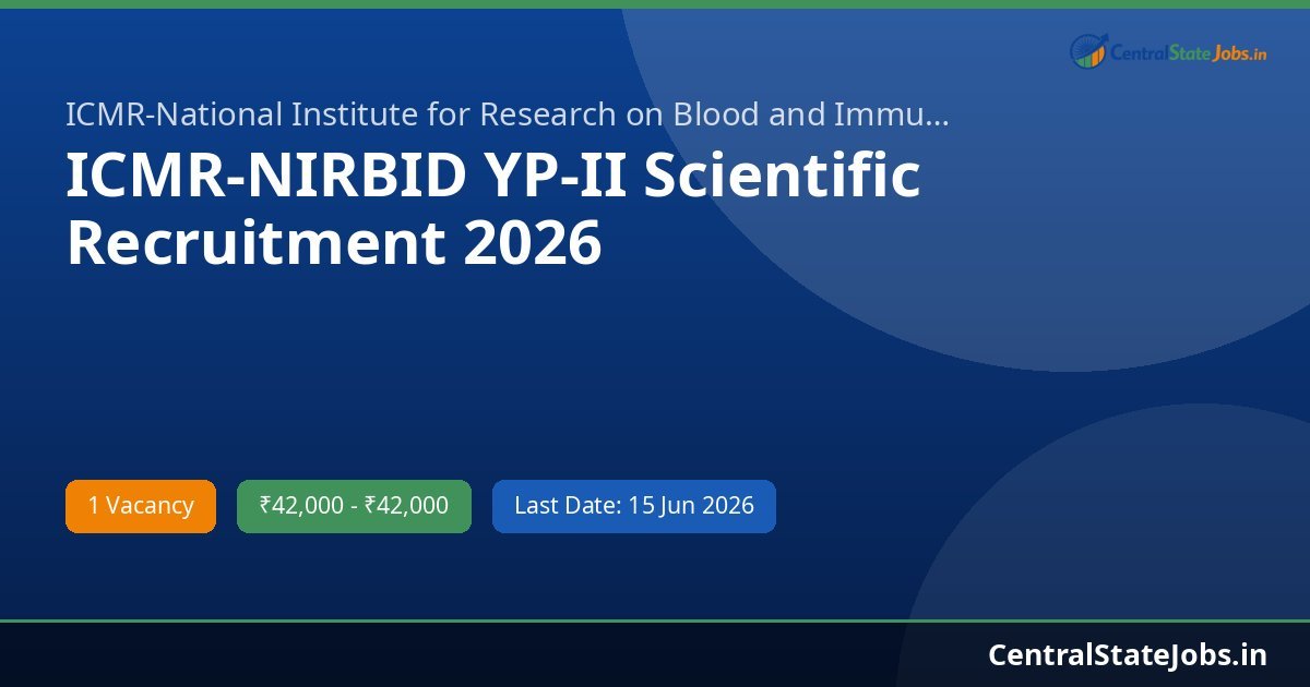 ICMR-NIRBID YP-II Scientific Recruitment 2026