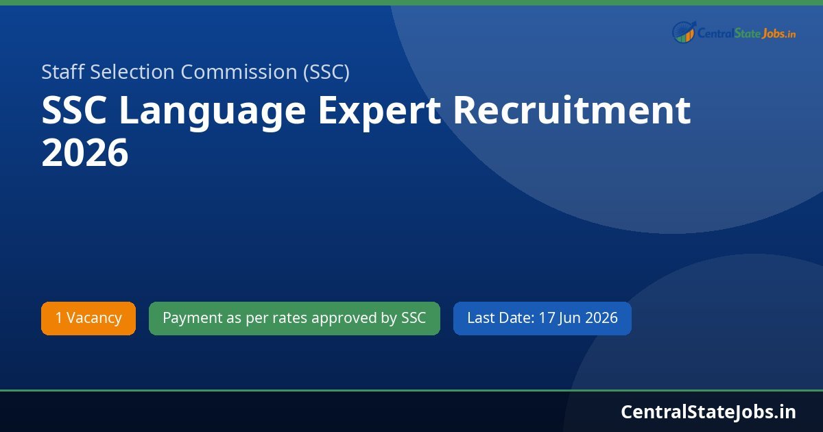 SSC Language Expert Recruitment 2026
