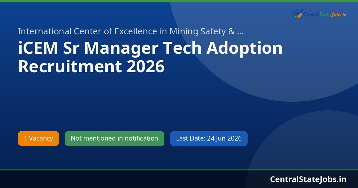 iCEM Sr Manager Tech Adoption Recruitment 2026
