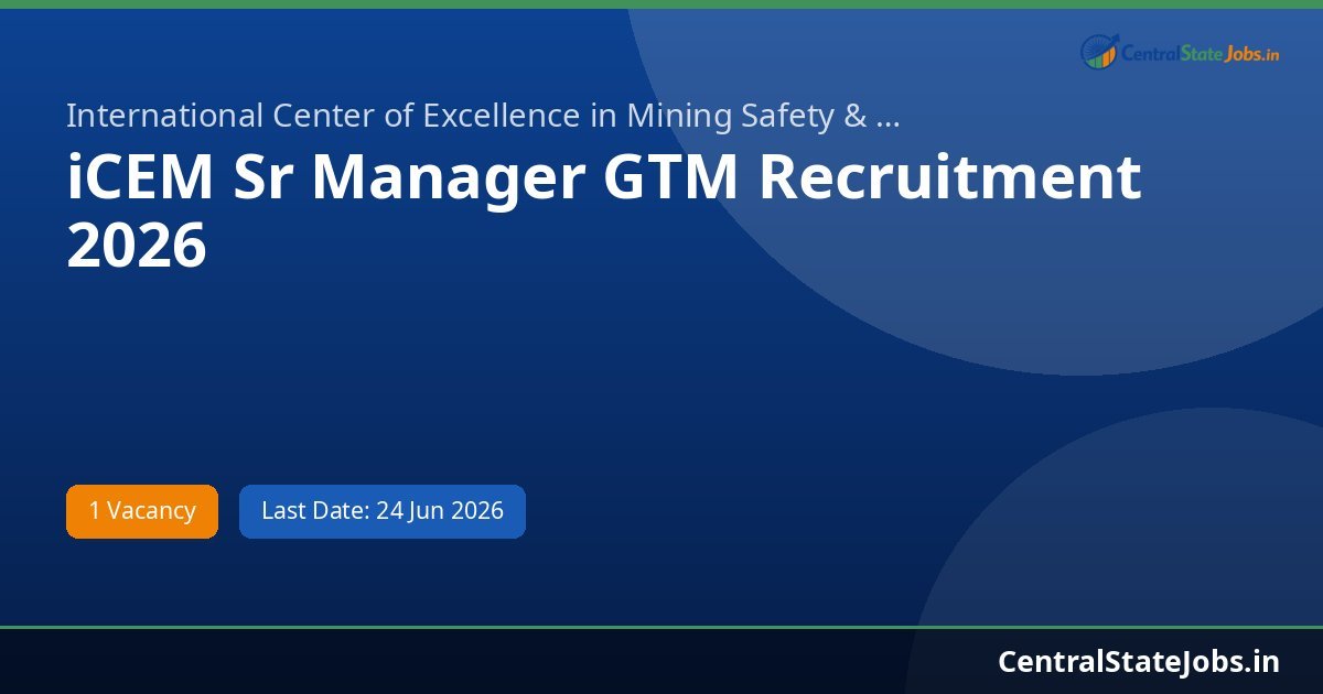 iCEM Sr Manager GTM Recruitment 2026