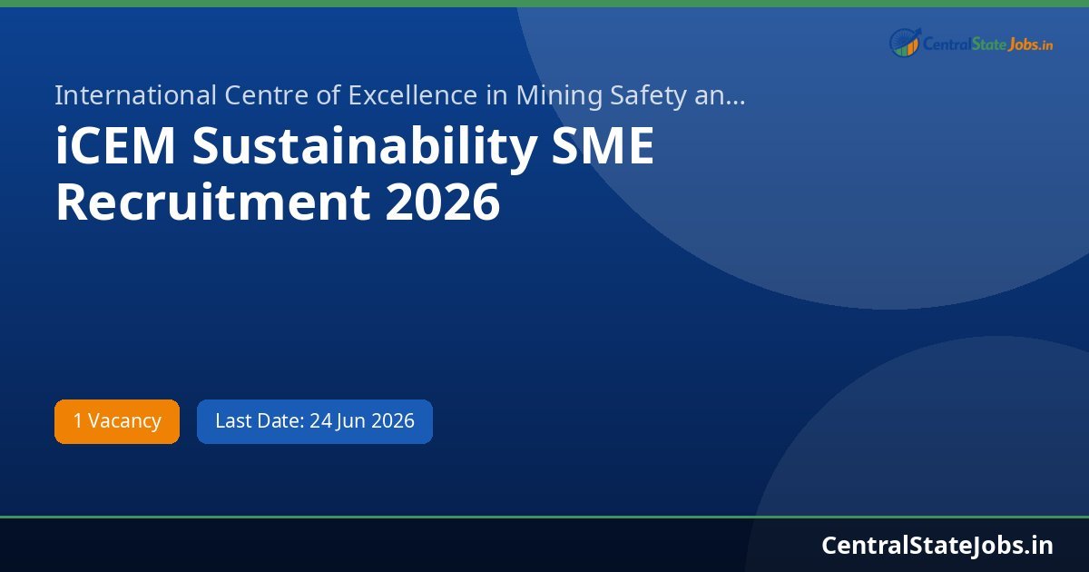 iCEM Sustainability SME Recruitment 2026