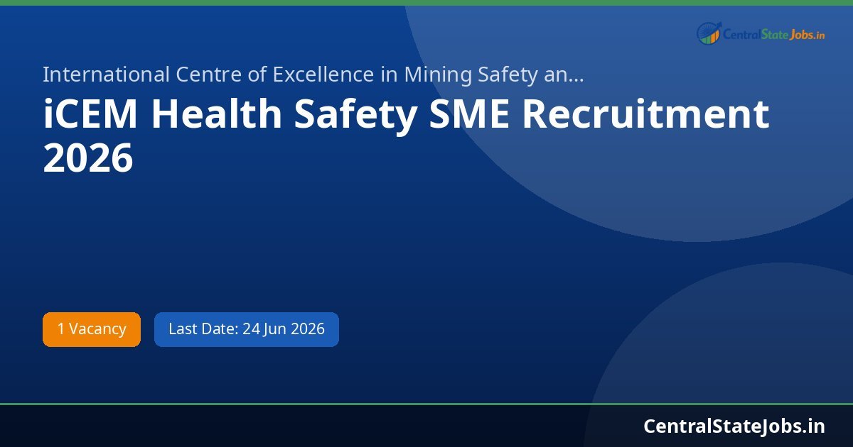 iCEM Health Safety SME Recruitment 2026