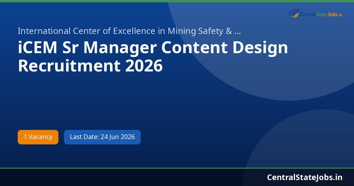 iCEM Sr Manager Content Design Recruitment 2026
