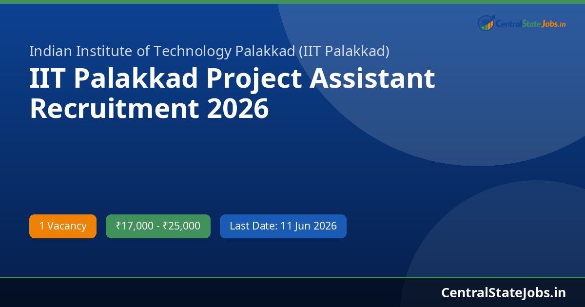 IIT Palakkad Project Assistant Recruitment 2026