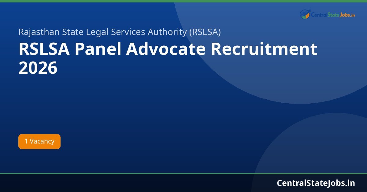 RSLSA Panel Advocate Recruitment 2026