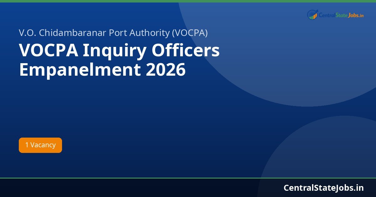 VOCPA Inquiry Officers Empanelment 2026