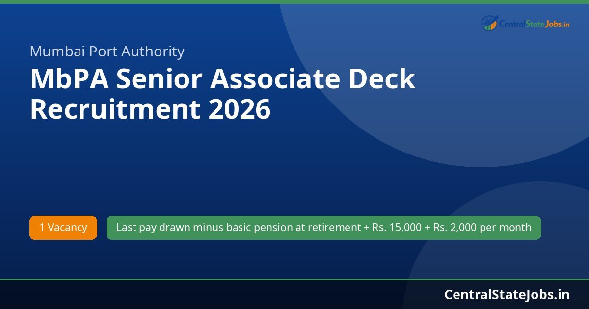 MbPA Senior Associate Deck Recruitment 2026