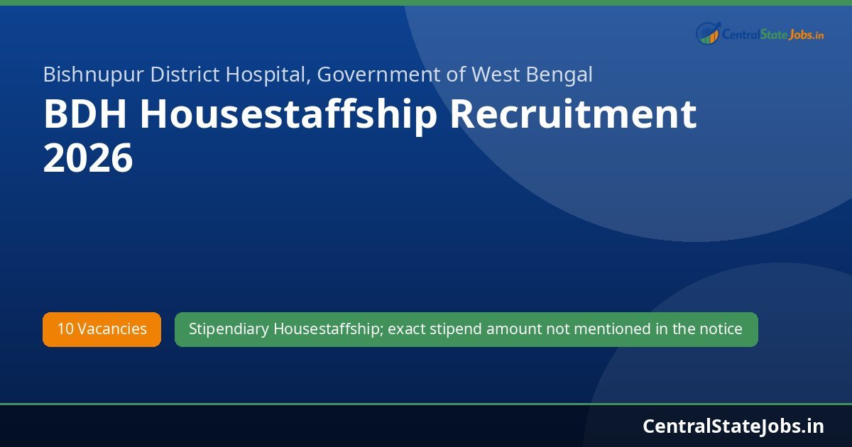 BDH Housestaffship Recruitment 2026