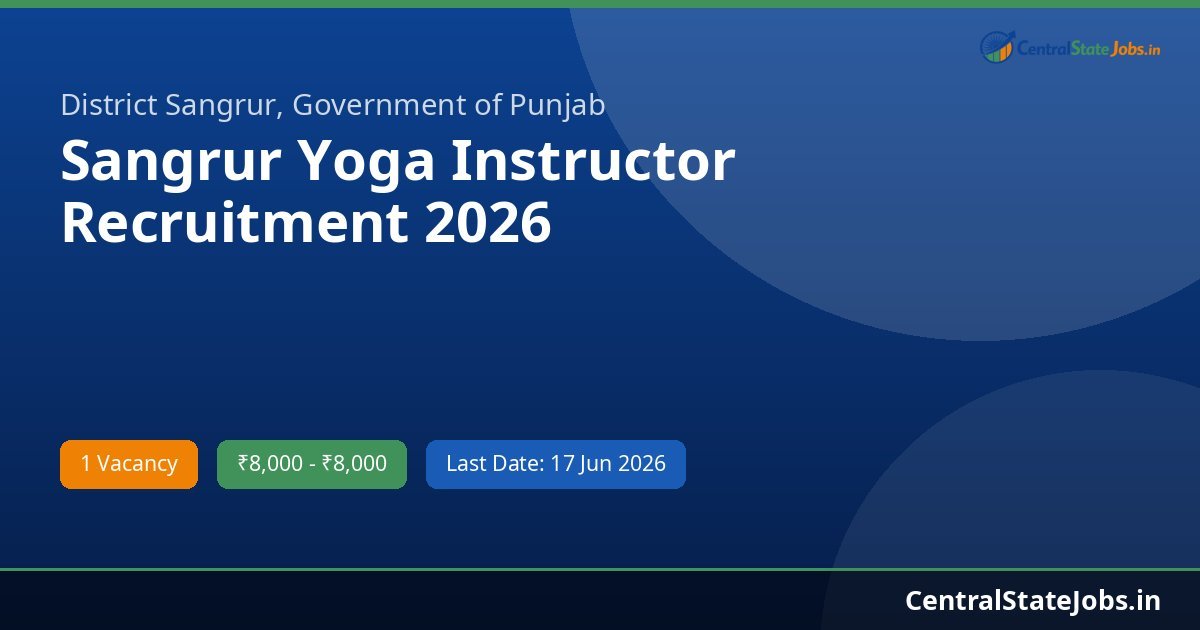 Sangrur Yoga Instructor Recruitment 2026
