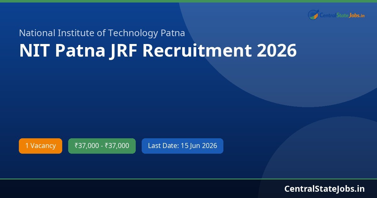 NIT Patna JRF Recruitment 2026
