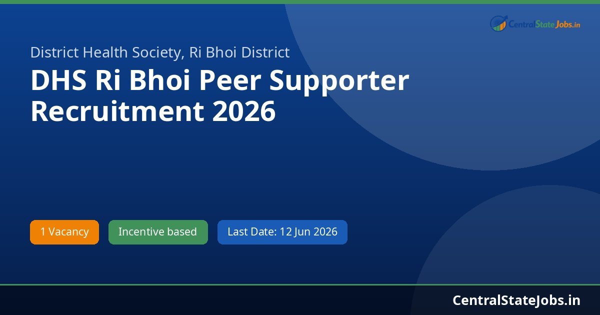 DHS Ri Bhoi Peer Supporter Recruitment 2026
