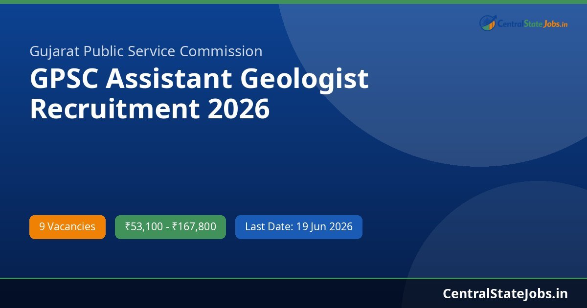 GPSC Assistant Geologist Recruitment 2026