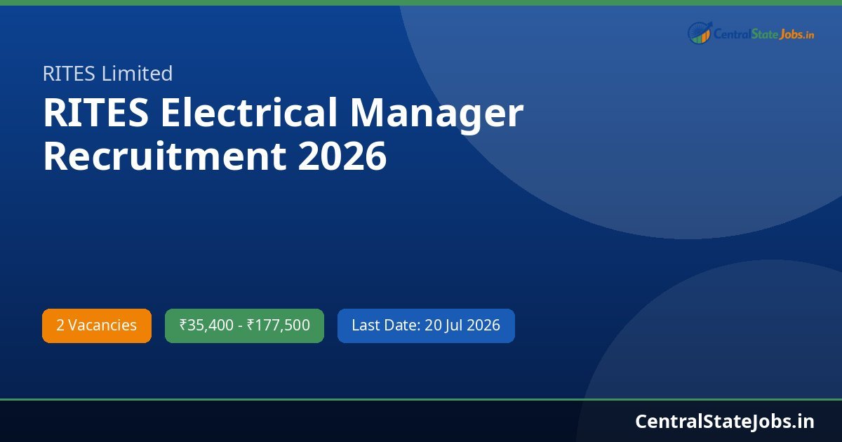 RITES Electrical Manager Recruitment 2026