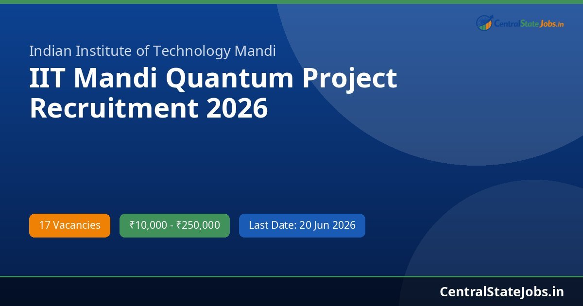 IIT Mandi Quantum Project Recruitment 2026