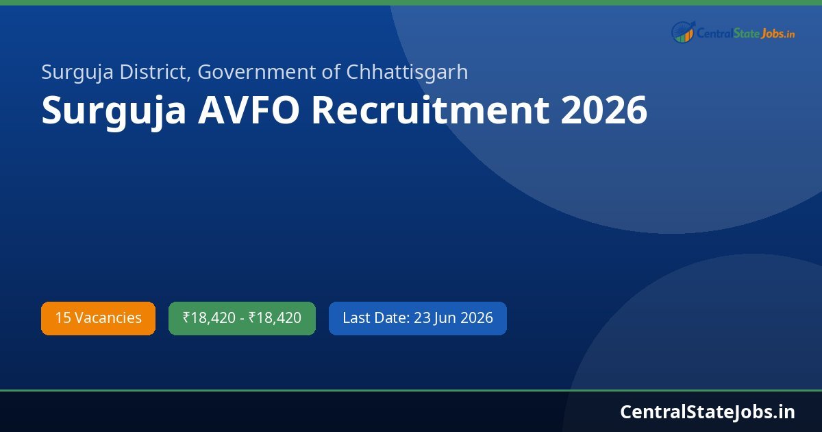 Surguja AVFO Recruitment 2026