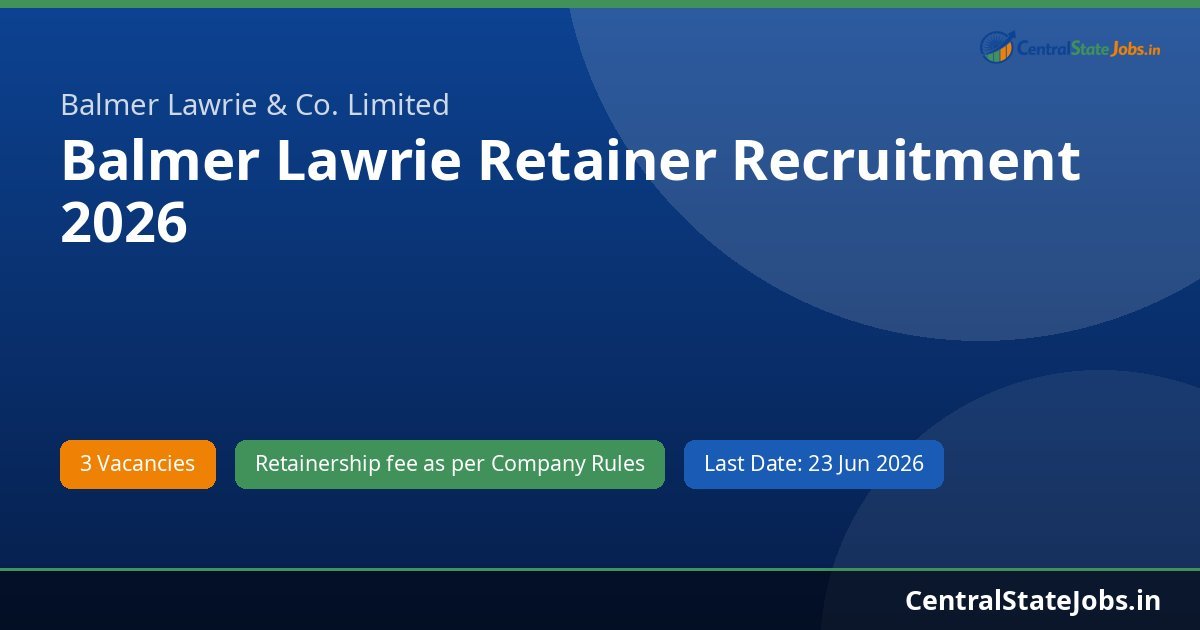 Balmer Lawrie Retainer Recruitment 2026