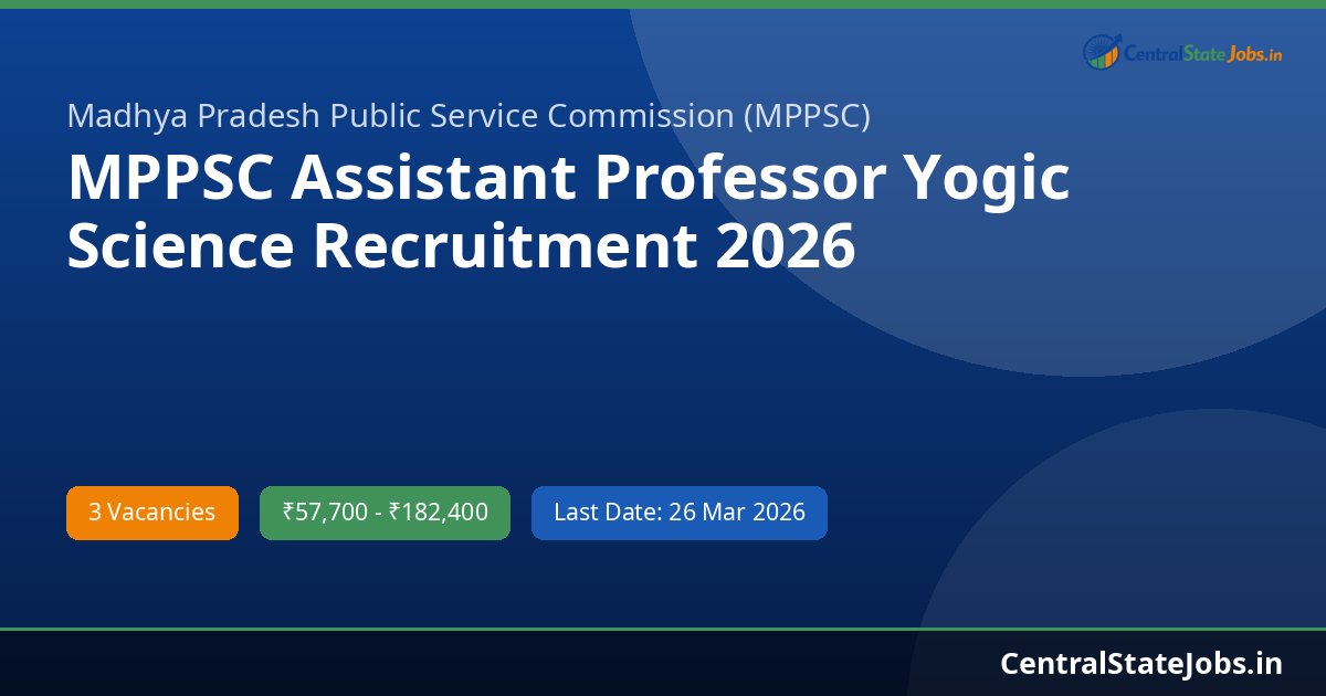 MPPSC Assistant Professor Yogic Science Recruitment 2026