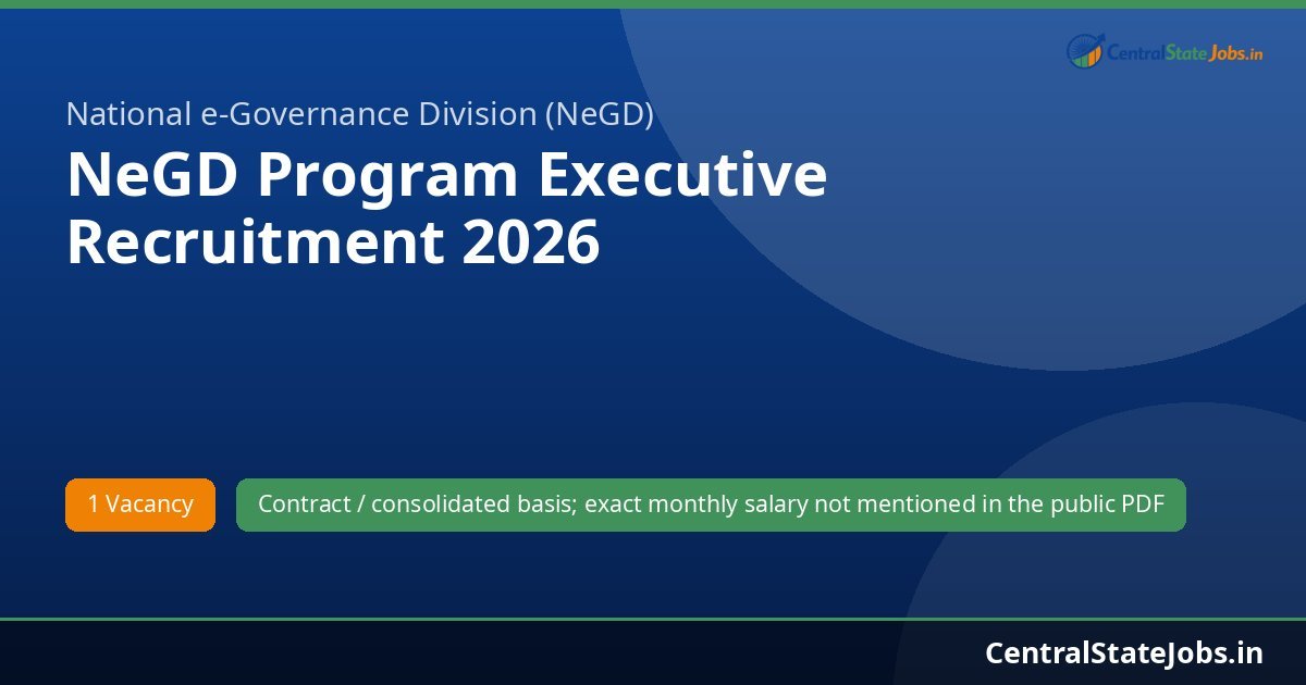 NeGD Program Executive Recruitment 2026