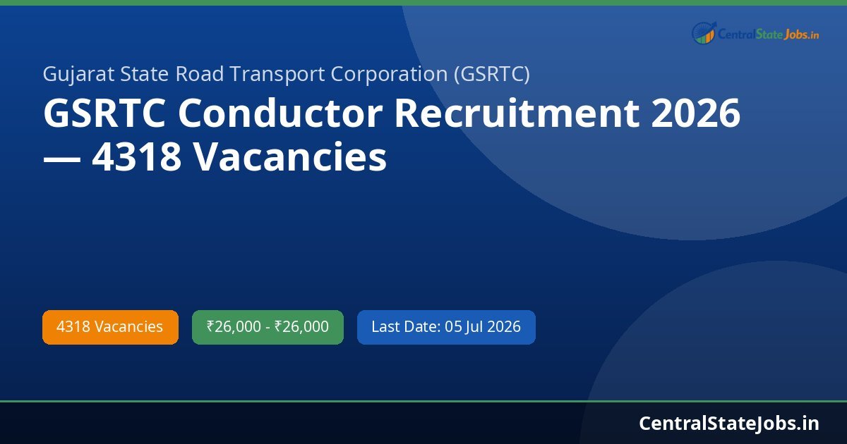 GSRTC Conductor Recruitment 2026 — 4318 Vacancies