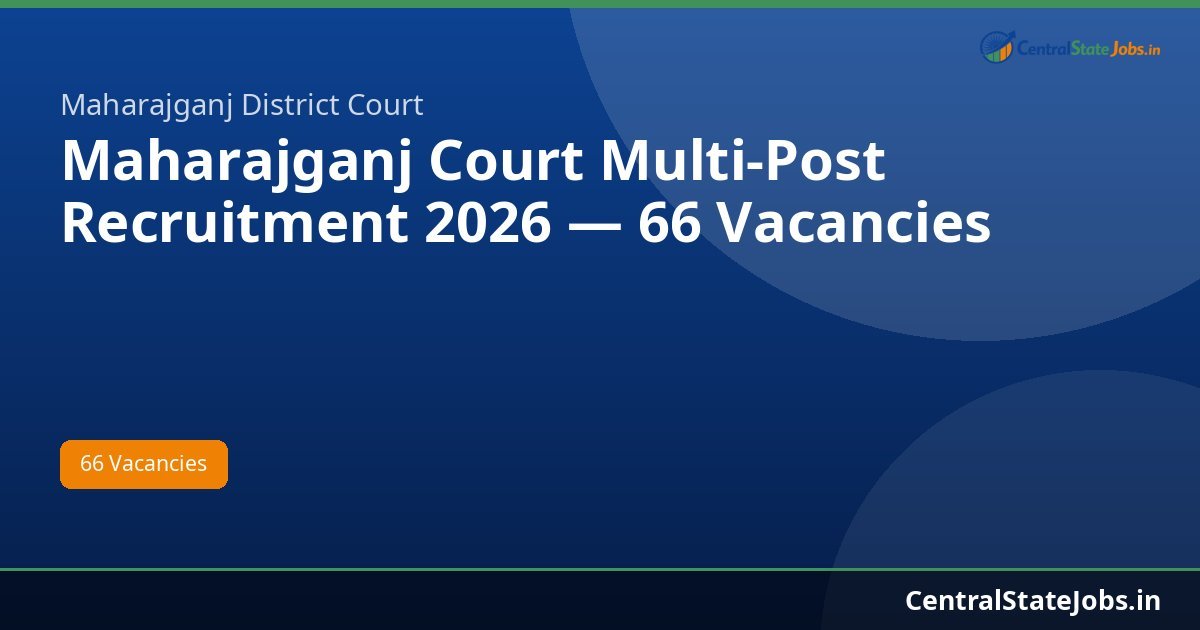 Maharajganj Court Multi-Post Recruitment 2026 — 66 Vacancies