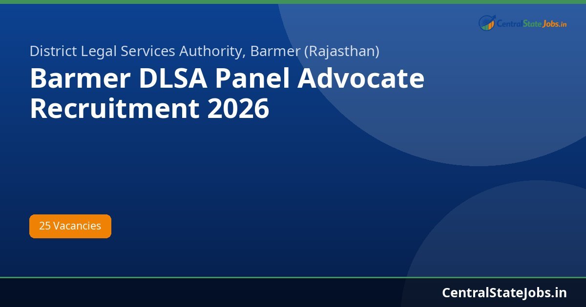 Barmer DLSA Panel Advocate Recruitment 2026