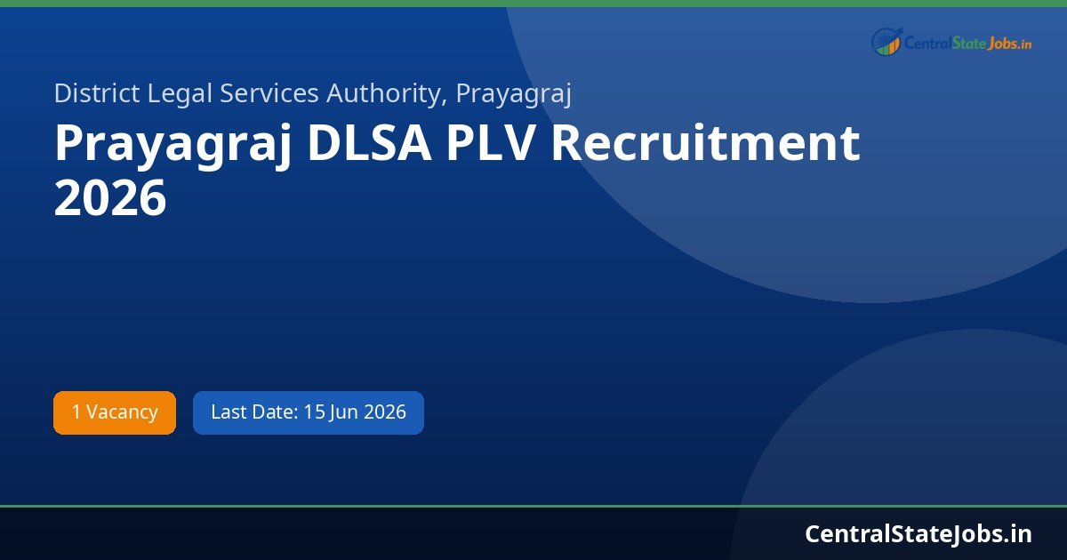 Prayagraj DLSA PLV Recruitment 2026