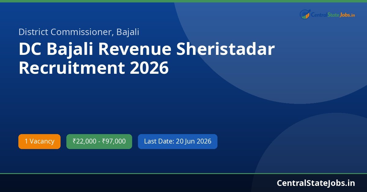 DC Bajali Revenue Sheristadar Recruitment 2026