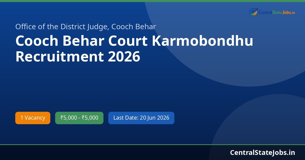 Cooch Behar Court Karmobondhu Recruitment 2026