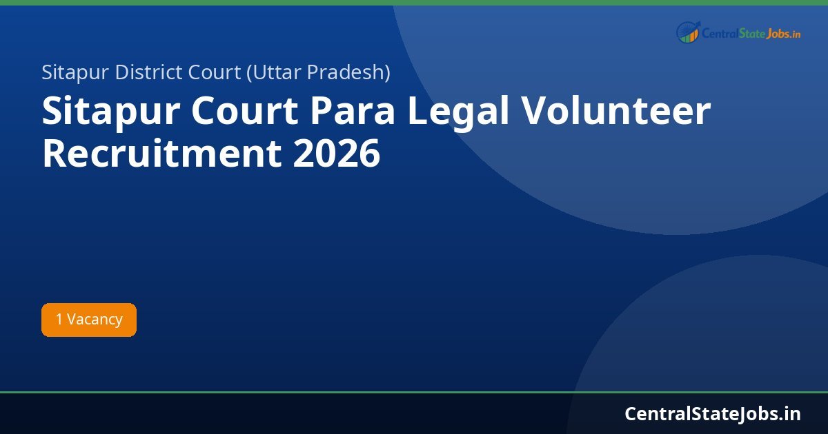 Sitapur Court Para Legal Volunteer Recruitment 2026