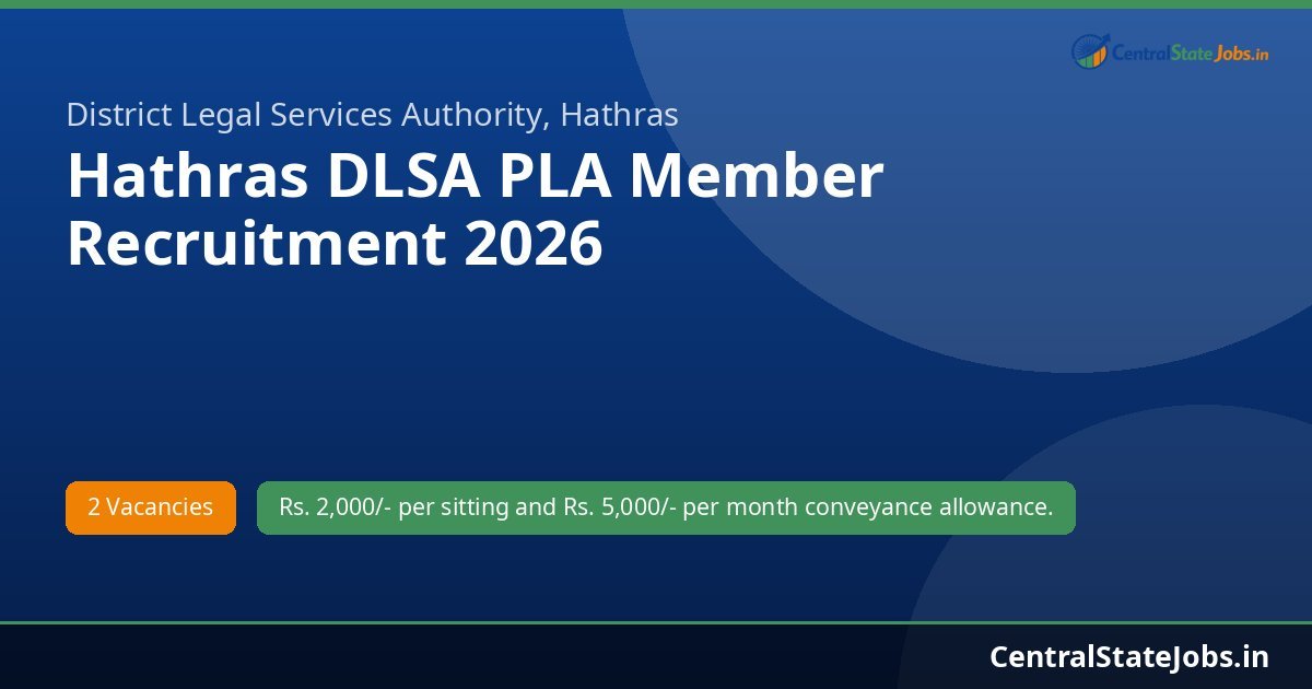 Hathras DLSA PLA Member Recruitment 2026