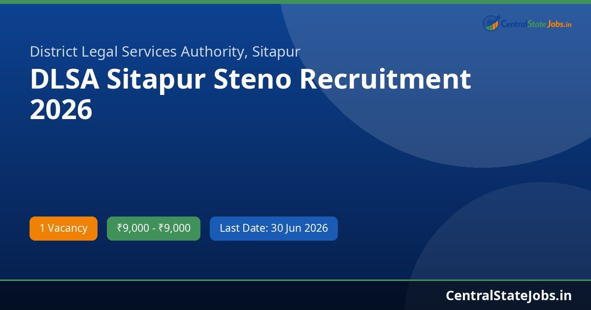 DLSA Sitapur Steno Recruitment 2026