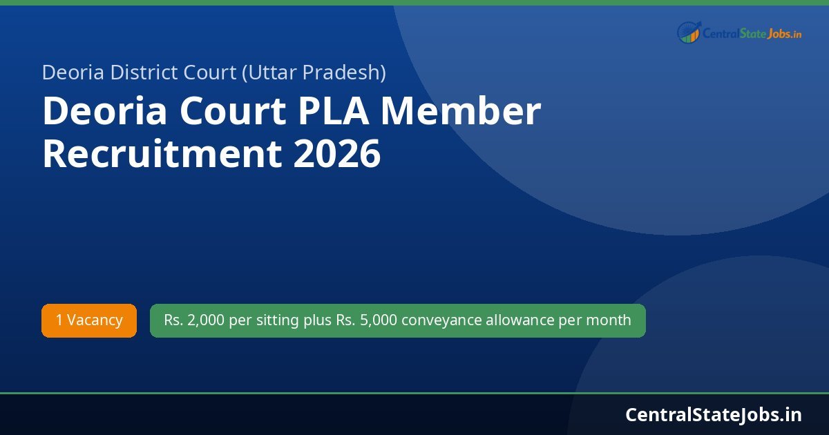 Deoria Court PLA Member Recruitment 2026